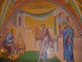 Kyperský kášter Kýkko - krásná nástěnná malba